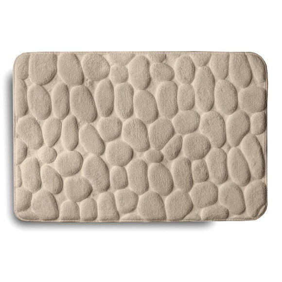Harman Embossed Stone Memory Foam Bath Mat, Taupe 20x32