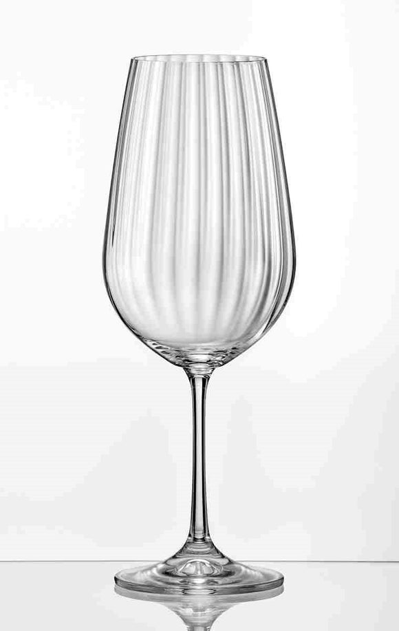 Bohemia Crystal Waterfall Optic Red Wine Glass Set, 6pc 550ml